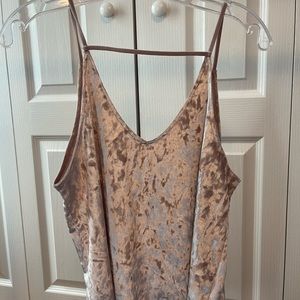 Light pink crushed velvety top